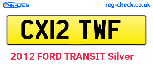 CX12TWF are the vehicle registration plates.