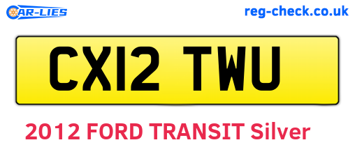 CX12TWU are the vehicle registration plates.