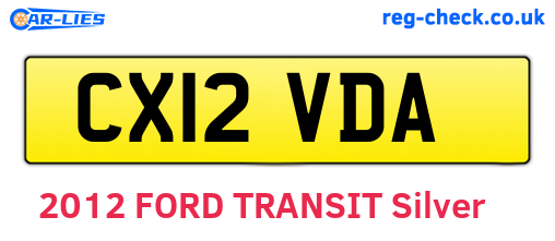 CX12VDA are the vehicle registration plates.