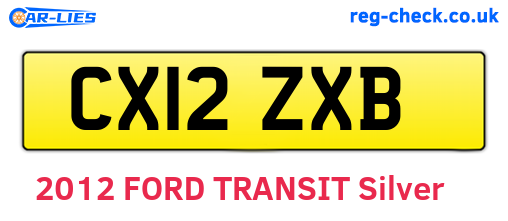 CX12ZXB are the vehicle registration plates.