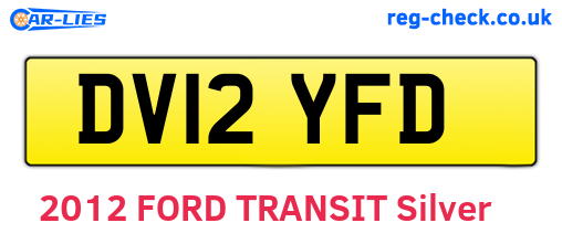 DV12YFD are the vehicle registration plates.