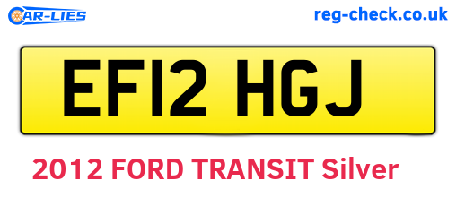 EF12HGJ are the vehicle registration plates.