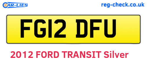 FG12DFU are the vehicle registration plates.
