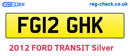 FG12GHK are the vehicle registration plates.