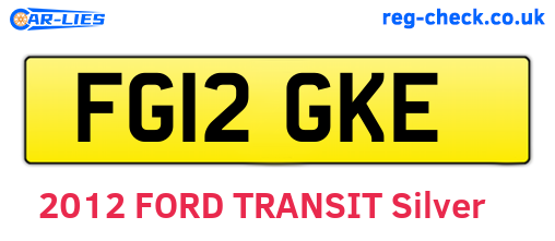 FG12GKE are the vehicle registration plates.