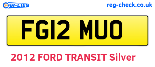 FG12MUO are the vehicle registration plates.