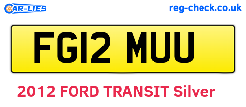 FG12MUU are the vehicle registration plates.