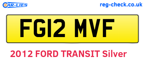 FG12MVF are the vehicle registration plates.