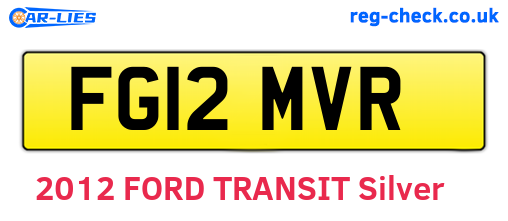 FG12MVR are the vehicle registration plates.