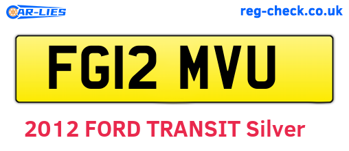 FG12MVU are the vehicle registration plates.