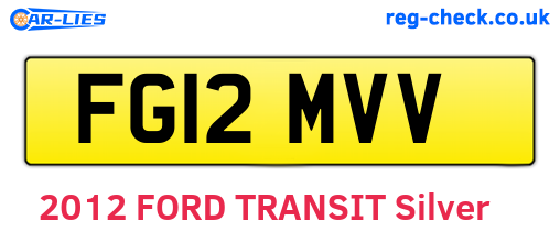 FG12MVV are the vehicle registration plates.