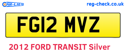 FG12MVZ are the vehicle registration plates.