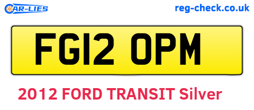 FG12OPM are the vehicle registration plates.