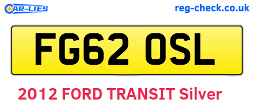 FG62OSL are the vehicle registration plates.
