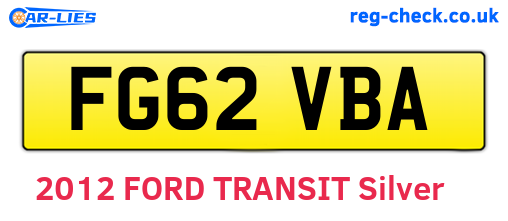 FG62VBA are the vehicle registration plates.