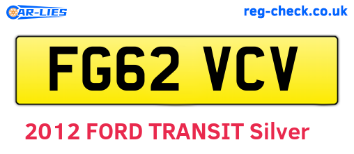 FG62VCV are the vehicle registration plates.