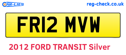 FR12MVW are the vehicle registration plates.