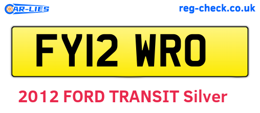 FY12WRO are the vehicle registration plates.