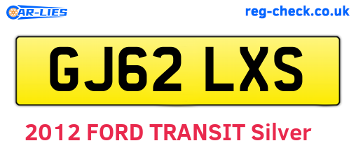 GJ62LXS are the vehicle registration plates.