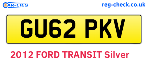 GU62PKV are the vehicle registration plates.