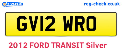 GV12WRO are the vehicle registration plates.