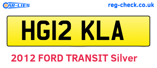 HG12KLA are the vehicle registration plates.