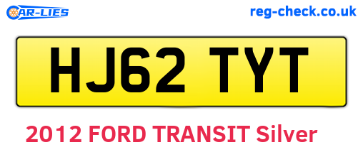 HJ62TYT are the vehicle registration plates.