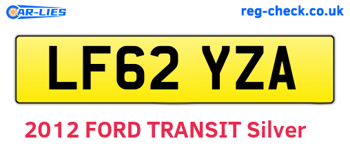 LF62YZA are the vehicle registration plates.
