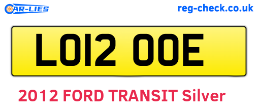 LO12OOE are the vehicle registration plates.