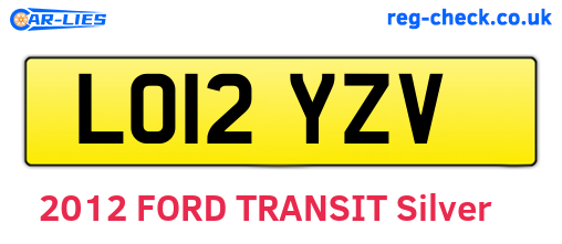 LO12YZV are the vehicle registration plates.