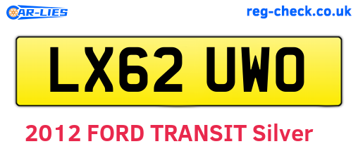 LX62UWO are the vehicle registration plates.