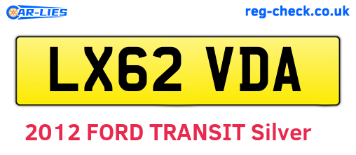 LX62VDA are the vehicle registration plates.