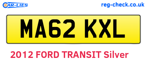 MA62KXL are the vehicle registration plates.