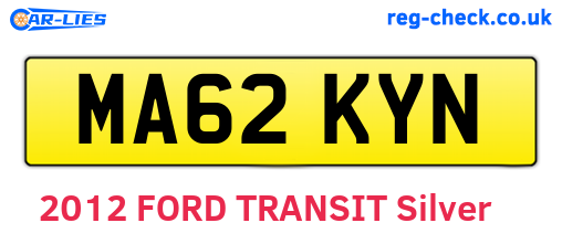 MA62KYN are the vehicle registration plates.