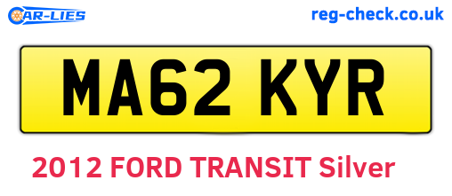 MA62KYR are the vehicle registration plates.