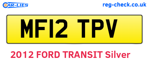 MF12TPV are the vehicle registration plates.