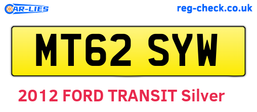 MT62SYW are the vehicle registration plates.