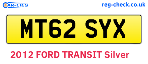 MT62SYX are the vehicle registration plates.