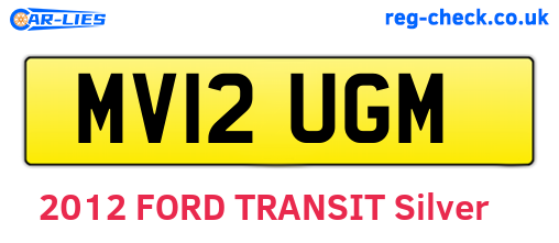 MV12UGM are the vehicle registration plates.