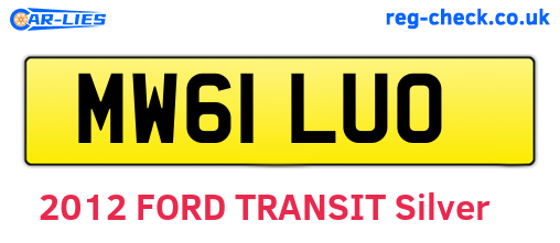 MW61LUO are the vehicle registration plates.