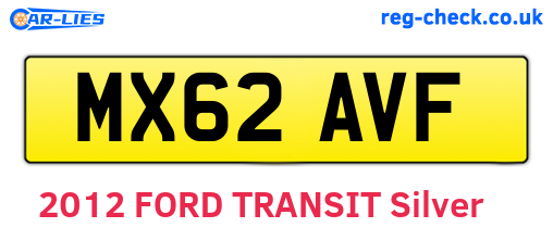 MX62AVF are the vehicle registration plates.