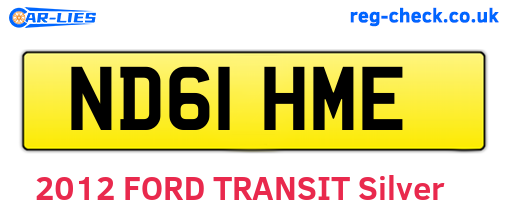 ND61HME are the vehicle registration plates.
