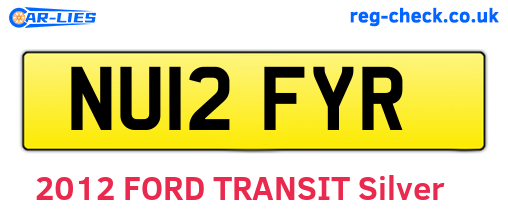 NU12FYR are the vehicle registration plates.