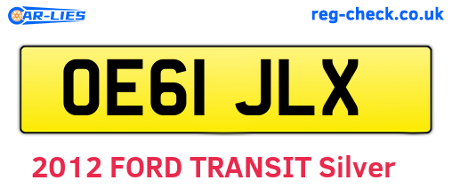 OE61JLX are the vehicle registration plates.