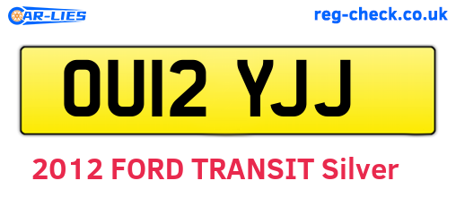 OU12YJJ are the vehicle registration plates.