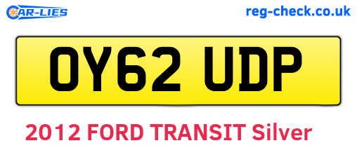 OY62UDP are the vehicle registration plates.