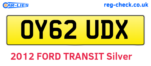 OY62UDX are the vehicle registration plates.
