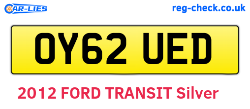 OY62UED are the vehicle registration plates.