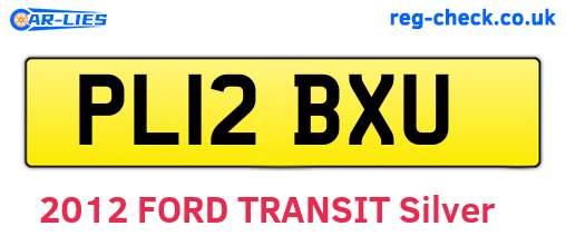 PL12BXU are the vehicle registration plates.