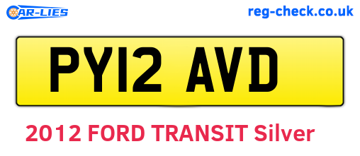 PY12AVD are the vehicle registration plates.